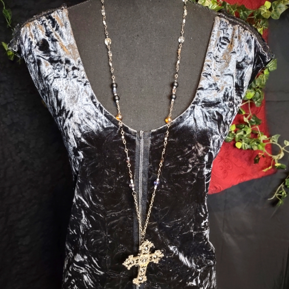 Crushed velvet goth top